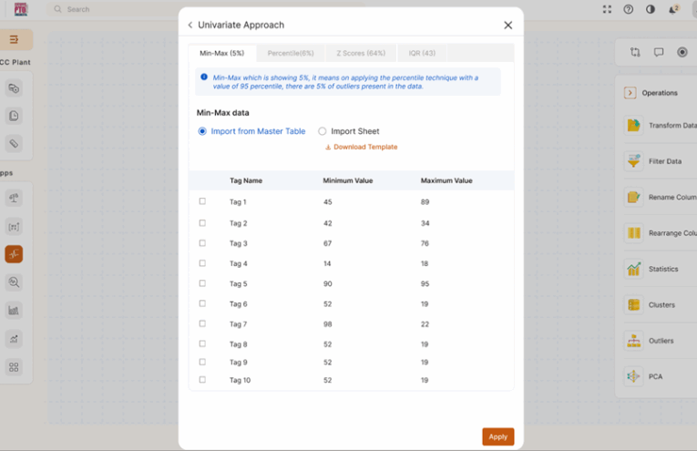 Outliers configuration
