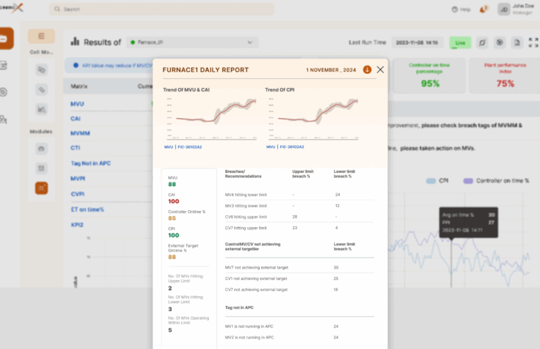  Download report of controller: